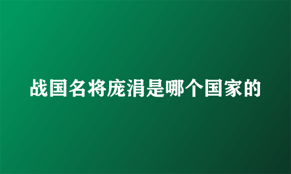 战国名将庞涓是哪个国家的