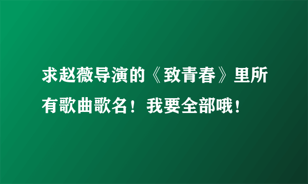 求赵薇导演的《致青春》里所有歌曲歌名！我要全部哦！