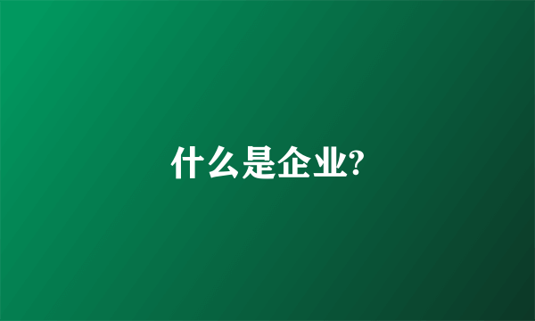 什么是企业?