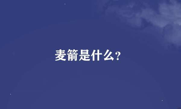 麦箭是什么？