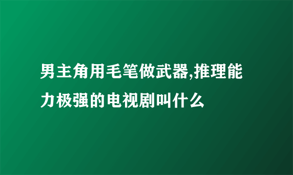 男主角用毛笔做武器,推理能力极强的电视剧叫什么