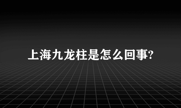 上海九龙柱是怎么回事?