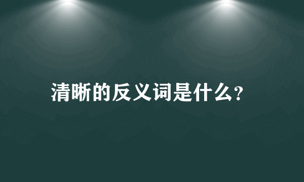 清晰的反义词是什么？