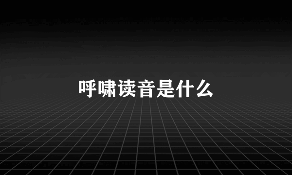 呼啸读音是什么