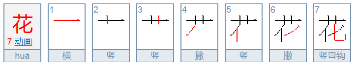 花笔画怎么写