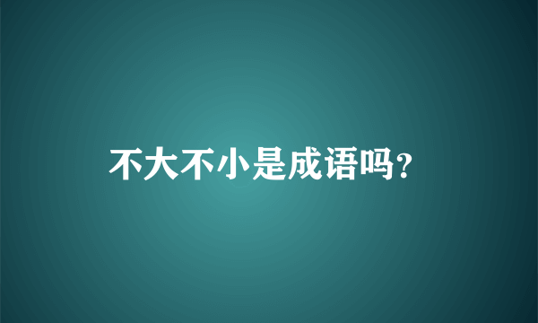 不大不小是成语吗？