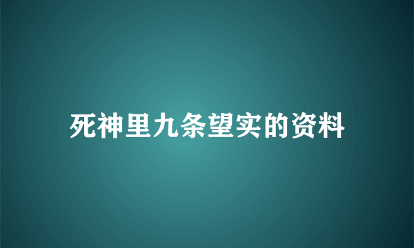 死神里九条望实的资料