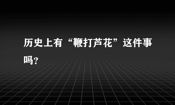 历史上有“鞭打芦花”这件事吗？