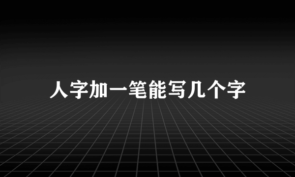 人字加一笔能写几个字