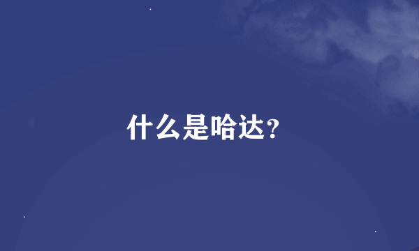 什么是哈达？