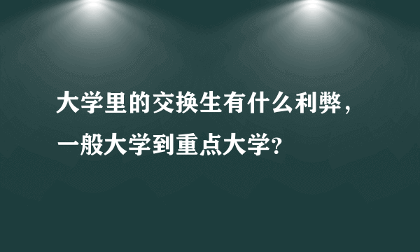 大学里的交换生有什么利弊，一般大学到重点大学？