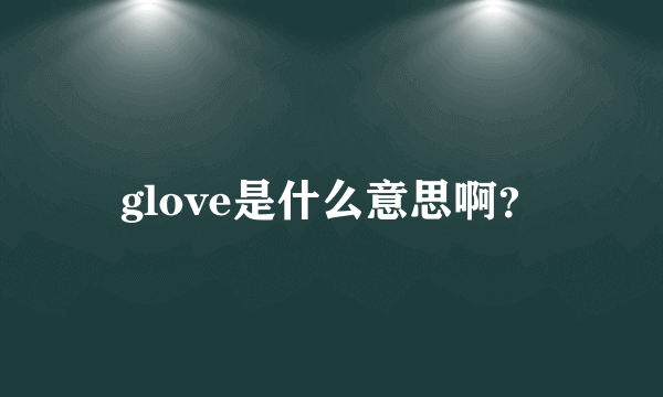 glove是什么意思啊？