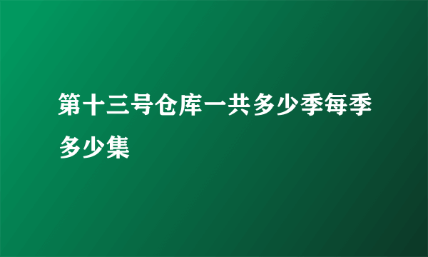 第十三号仓库一共多少季每季多少集