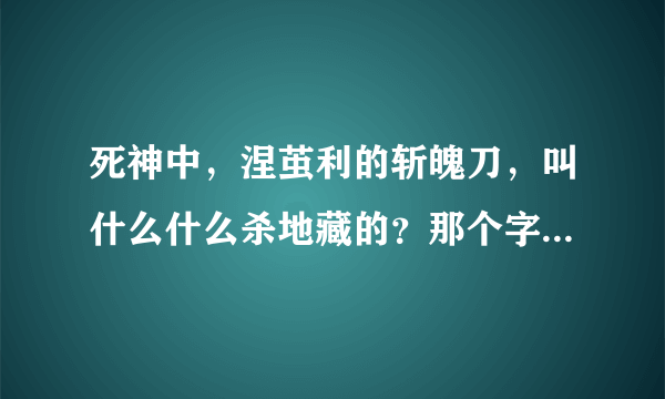 死神中，涅茧利的斩魄刀，叫什么什么杀地藏的？那个字怎么念？