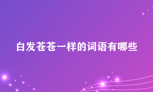 白发苍苍一样的词语有哪些