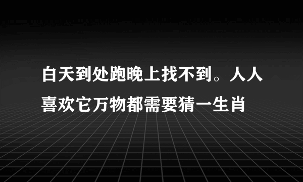 白天到处跑晚上找不到。人人喜欢它万物都需要猜一生肖