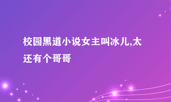 校园黑道小说女主叫冰儿,太还有个哥哥