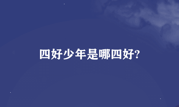 四好少年是哪四好?