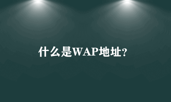 什么是WAP地址？