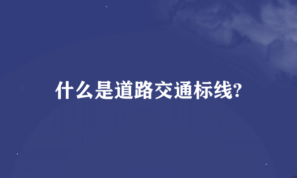 什么是道路交通标线?