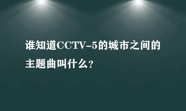 谁知道CCTV-5的城市之间的主题曲叫什么？