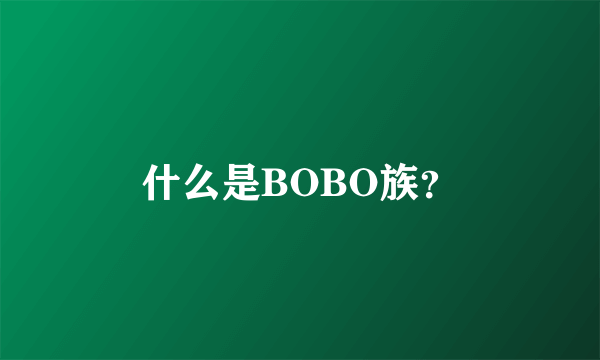 什么是BOBO族？