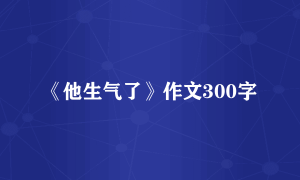 《他生气了》作文300字