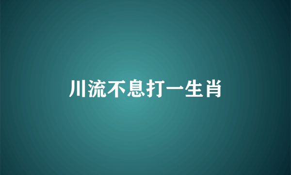 川流不息打一生肖