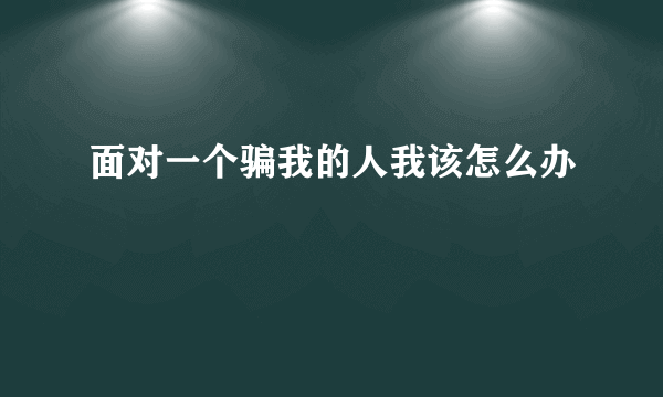 面对一个骗我的人我该怎么办