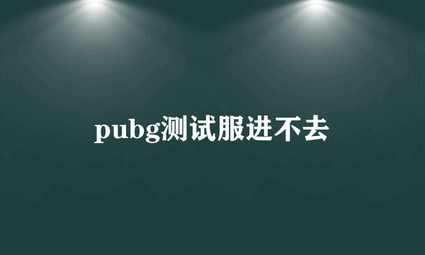 pubg测试服进不去