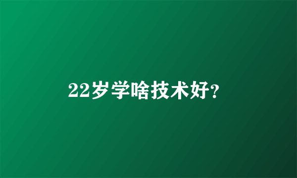 22岁学啥技术好？