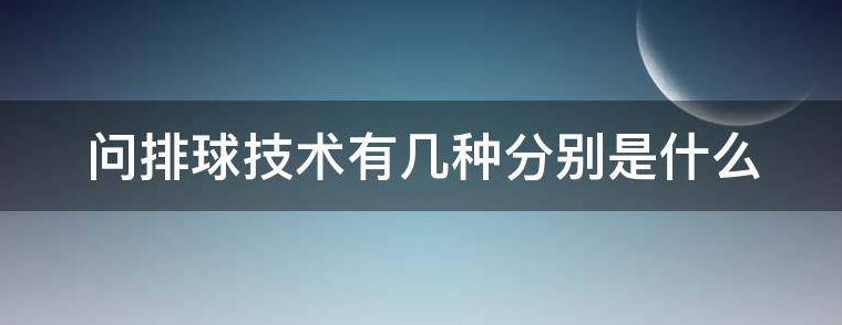 问排球技术有几种分别是什么