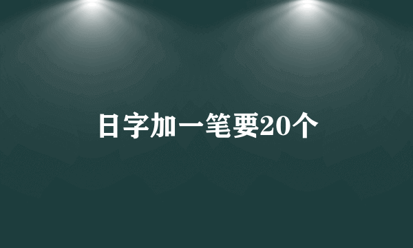 日字加一笔要20个