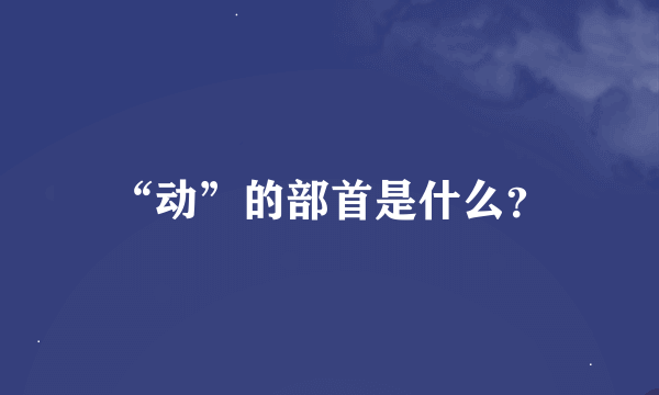 “动”的部首是什么？