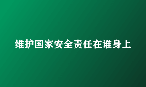 维护国家安全责任在谁身上