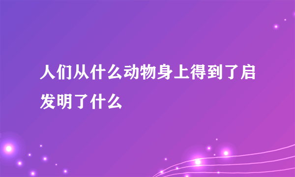 人们从什么动物身上得到了启发明了什么