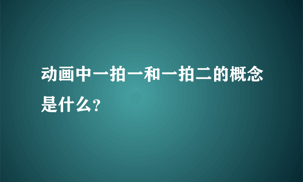 动画中一拍一和一拍二的概念是什么？