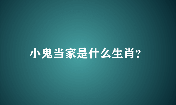 小鬼当家是什么生肖？