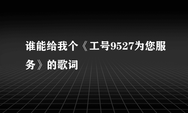 谁能给我个《工号9527为您服务》的歌词