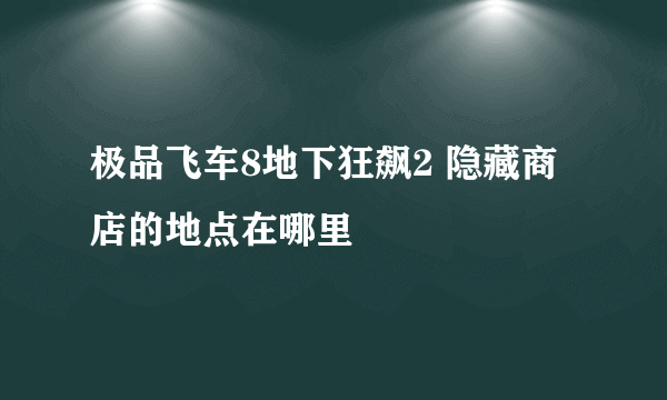 极品飞车8地下狂飙2 隐藏商店的地点在哪里