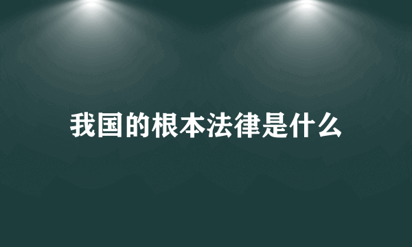 我国的根本法律是什么