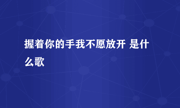 握着你的手我不愿放开 是什么歌