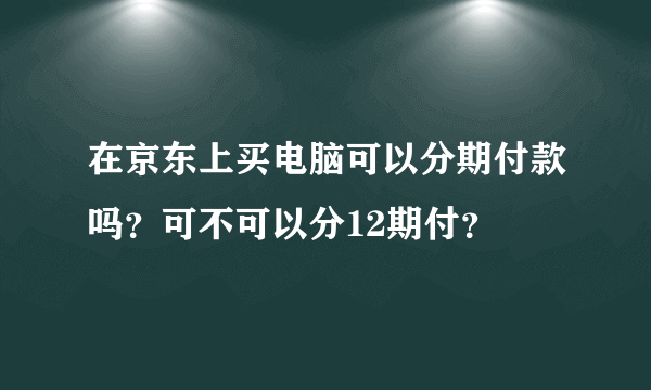 在京东上买电脑可以分期付款吗？可不可以分12期付？