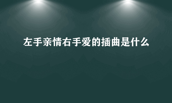 左手亲情右手爱的插曲是什么