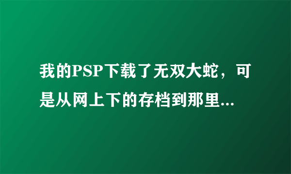 我的PSP下载了无双大蛇，可是从网上下的存档到那里都读不出啊？