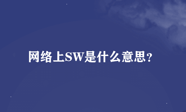 网络上SW是什么意思？