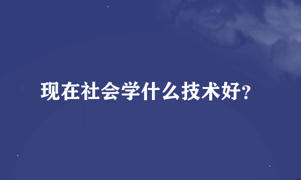 现在社会学什么技术好？