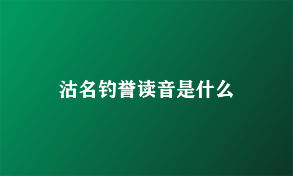 沽名钓誉读音是什么