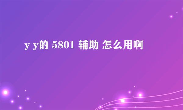 y y的 5801 辅助 怎么用啊