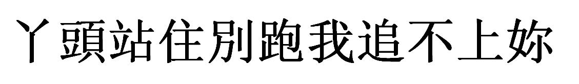 丫头站住别跑我追不上你繁体字